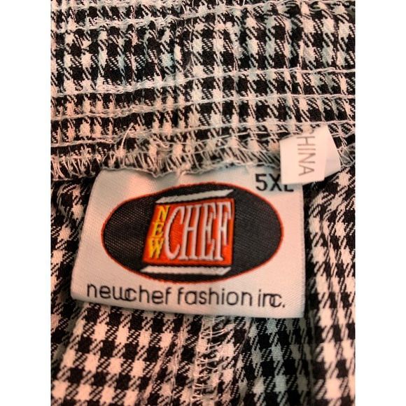 Mens New Chef Pants Black Check 5XL Pull On Elastic Waist NWT 1571 Uniform - Picture 8 of 10